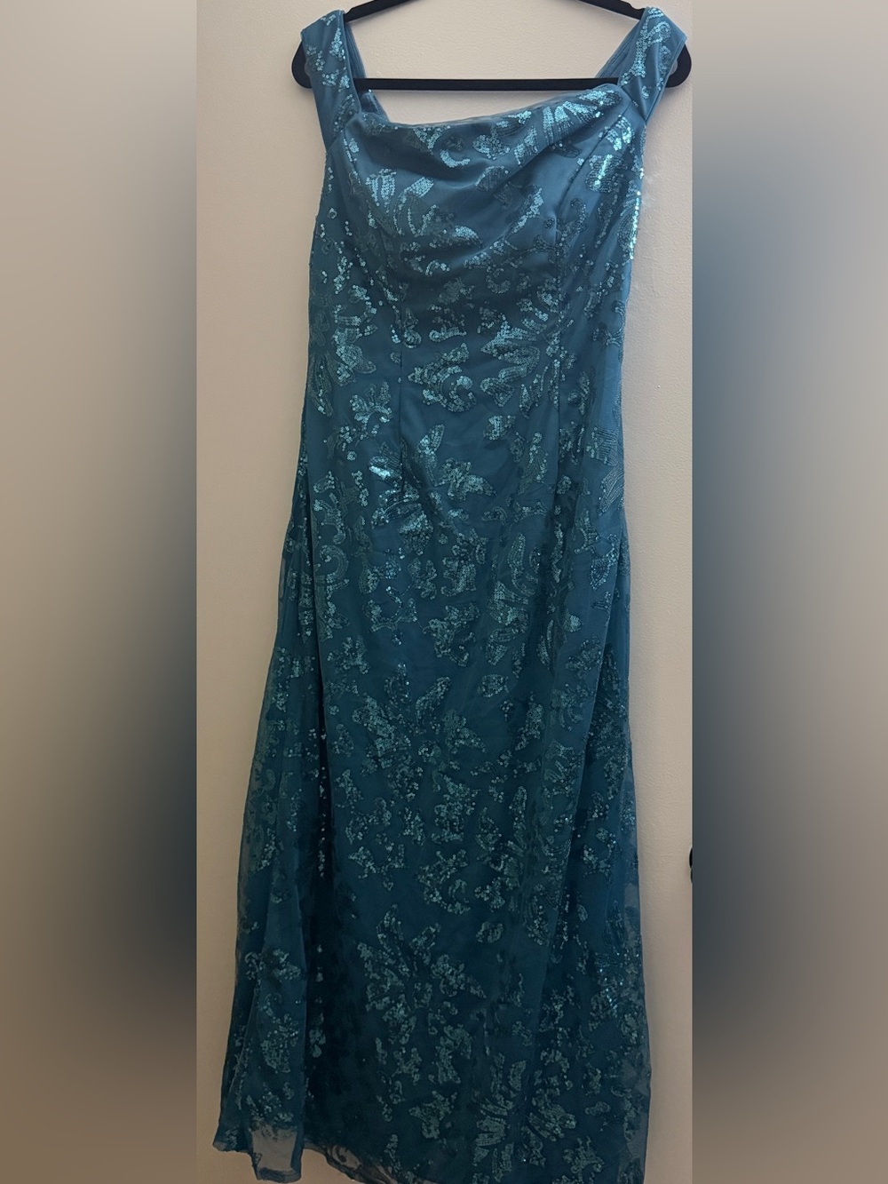 Teal Sequin Gown